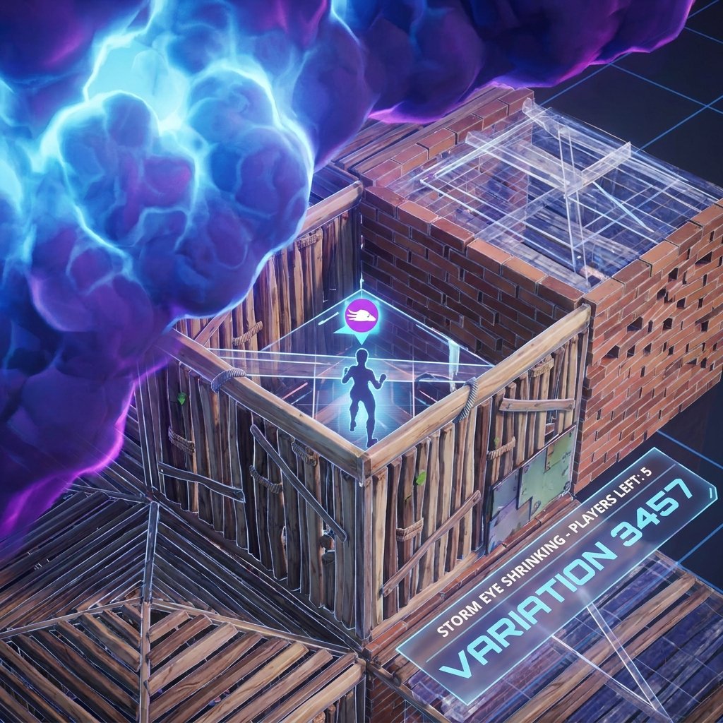 mejores - esports style Fortnite endgame with layered builds, player boxed safely while rotating through storm, wood brick an